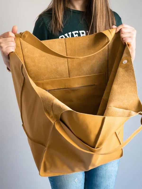 Carla™ - Neue übergroße handgefertigte Handtasche aus veganem Leder