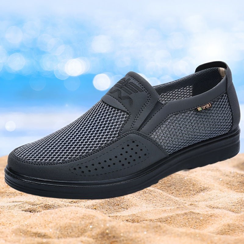 Jasper - Schwarze atmungsaktive Mesh-Loafers für den Sommer