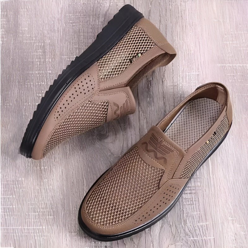 Jasper - Schwarze atmungsaktive Mesh-Loafers für den Sommer