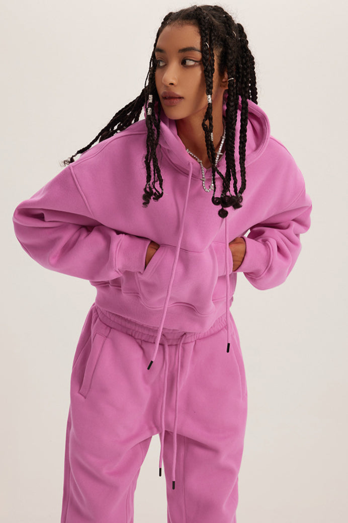 Retro Kapuzenpullover Crop Top Sweatshirt