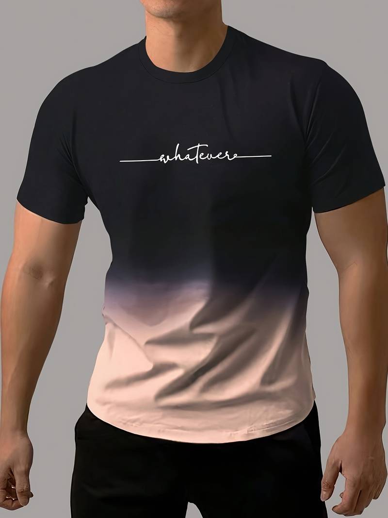 Lässiges Rundhals-T-Shirt mit Schriftzug für Herren