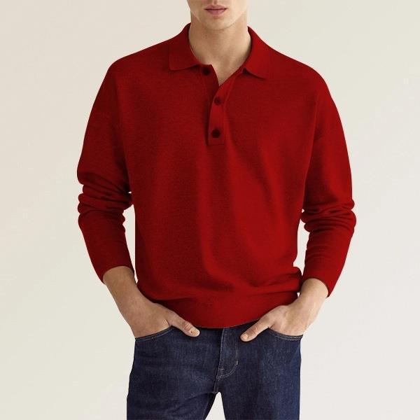Langarm-Poloshirt für Herren mit weichem Stoff – Kai