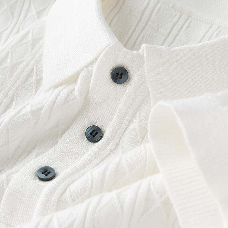 Elegantes Herren-Poloshirt mit Diamantstrick