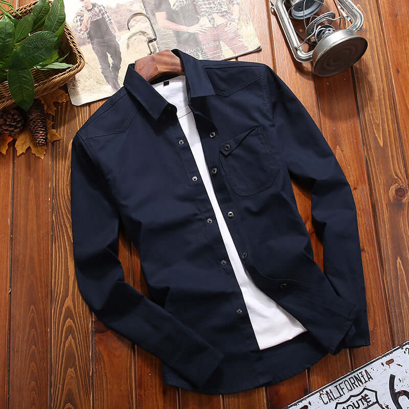 Herrenhemd Vintage Cargo-Stil