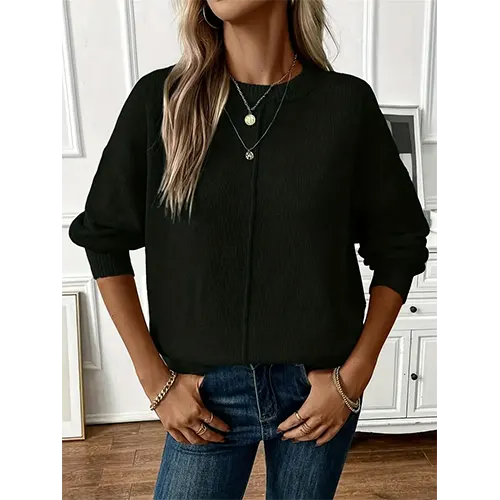 Katharivin | Damen Strick Rundhalsausschnitt Pullover | Warme