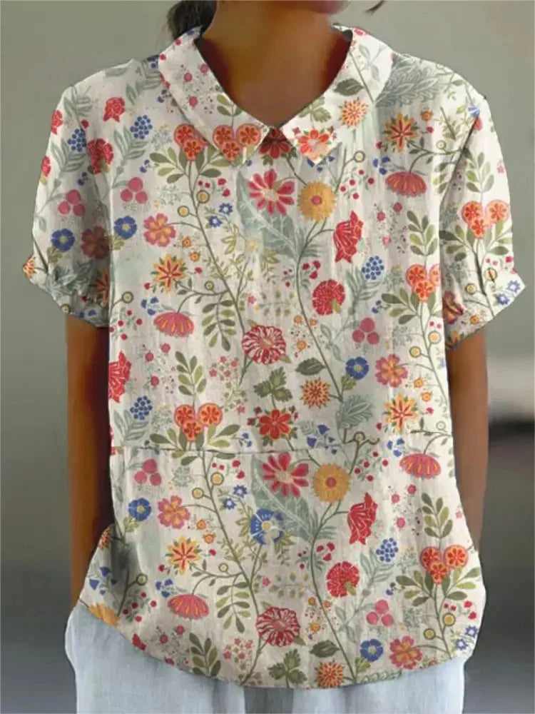 Elegante Bluse mit Blumenmuster für Damen – Tanja