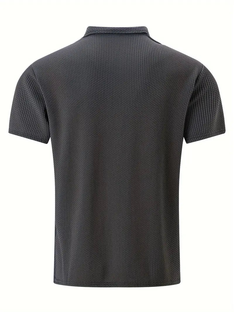 Herren Polo Shirt Sommer Waffelstrick Atmungsaktiv – Lureno
