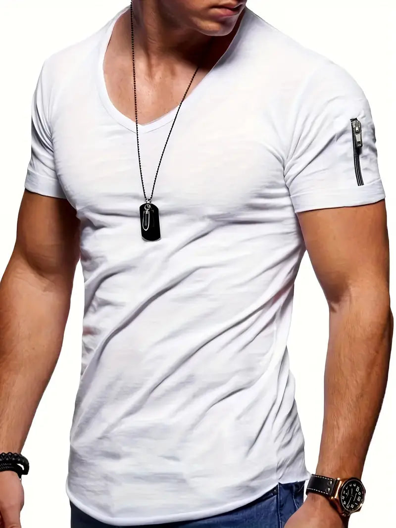 T-Shirt mit V-Ausschnitt für Herren