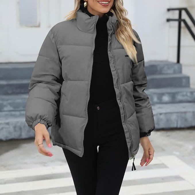 Gefütterte Damen Winterjacke mit Kapuze