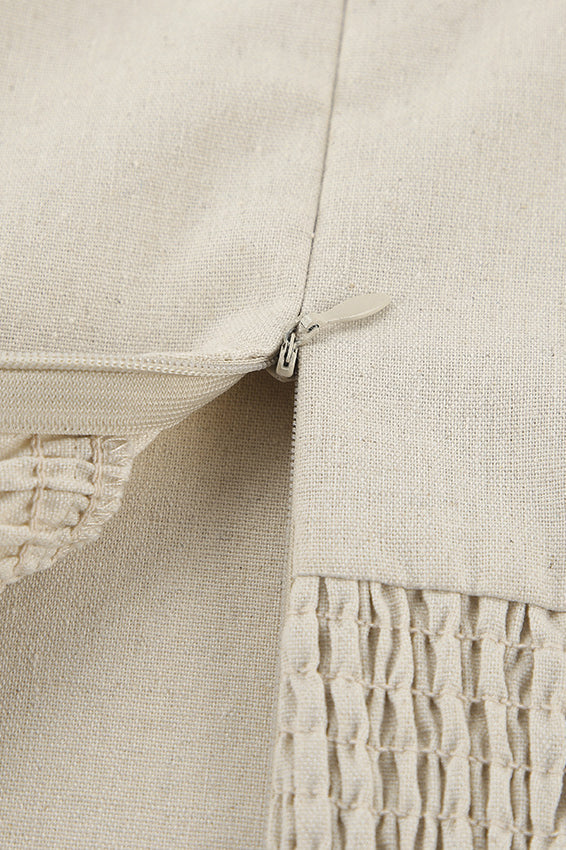 Beiges, einfarbiges, gerade geschnittenes Schlauchkleid