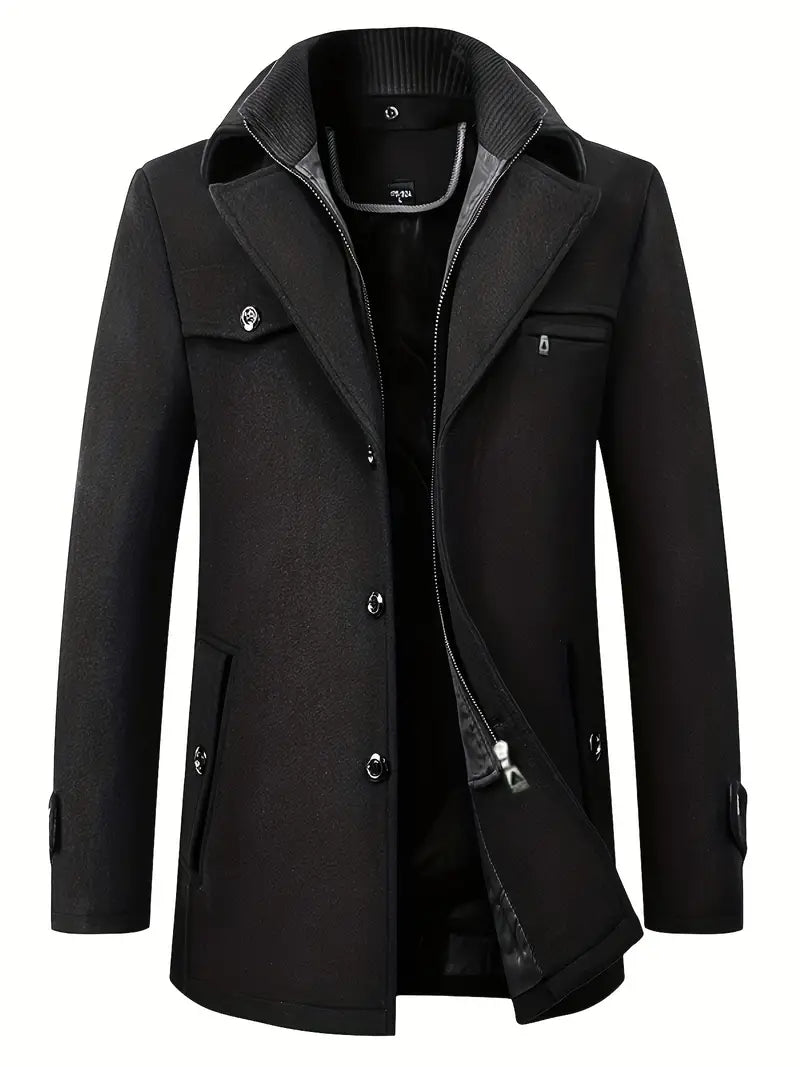 Casual Schurwollmantel für Herren – warme Jacke für den Alltag