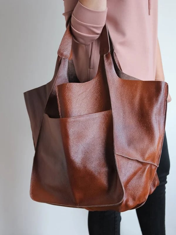 Carla™ - Neue übergroße handgefertigte Handtasche aus veganem Leder