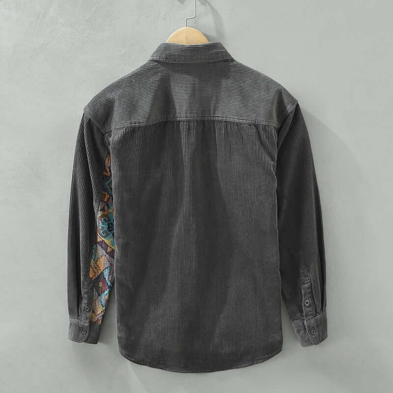 Vintage Herren Langarmhemd Baumwolle