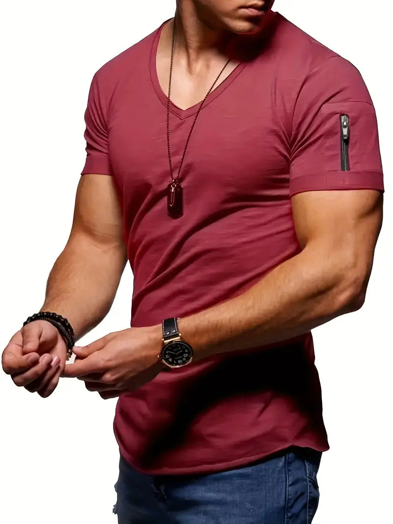 T-Shirt mit V-Ausschnitt für Herren