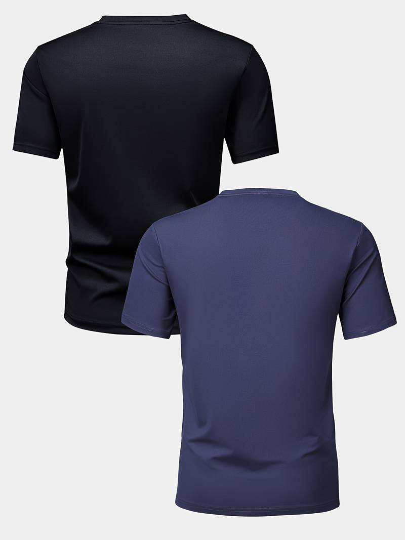2-Teiliges, klassisches Kurzarm-T-Shirt für Herren