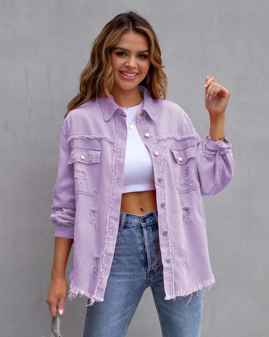 Stylische Denim Jacke Damen