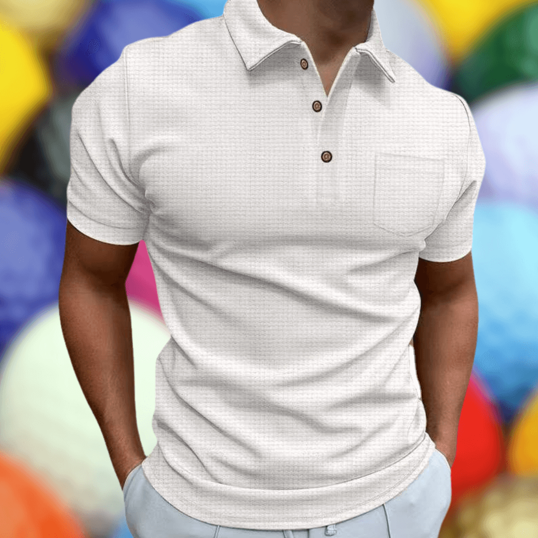 Strukturiertes Sommer-Poloshirt für Herren