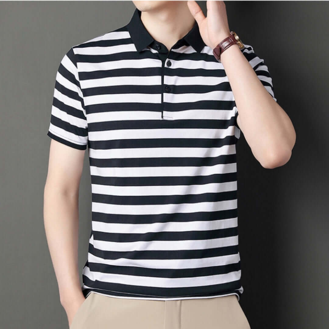 Klassisches Herren Polo Shirt mit Streifen