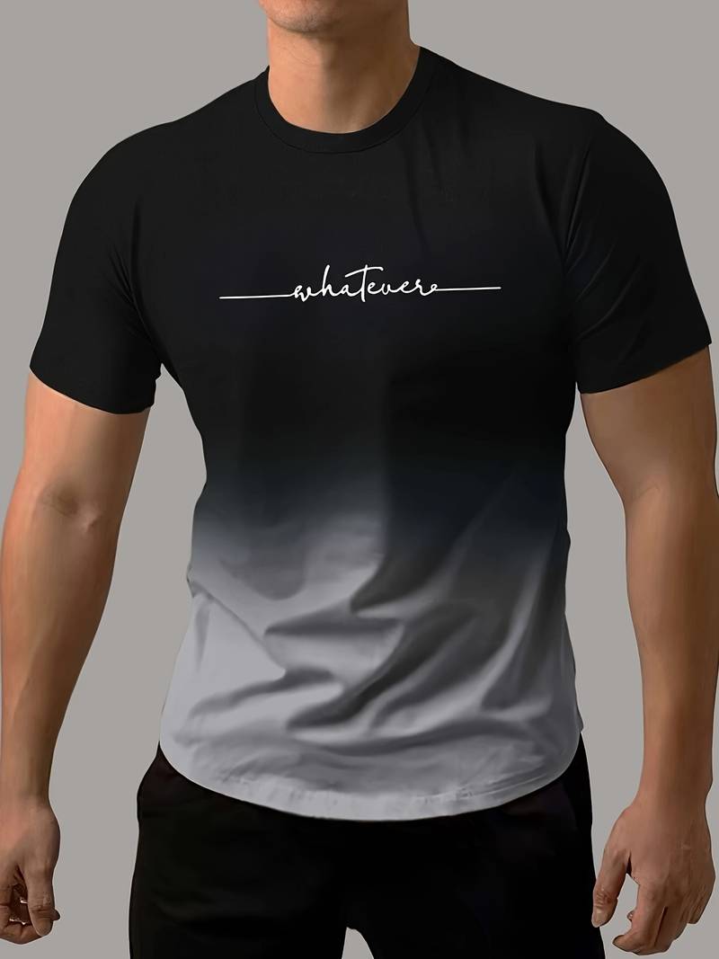 Lässiges Rundhals-T-Shirt mit Schriftzug für Herren