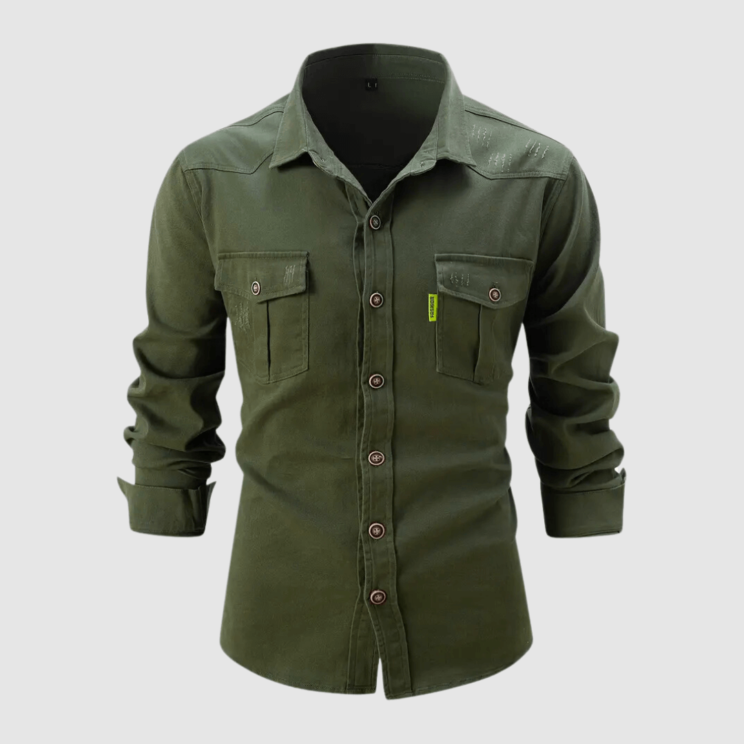 Klassische Herrenbluse mit Umschlagkragen