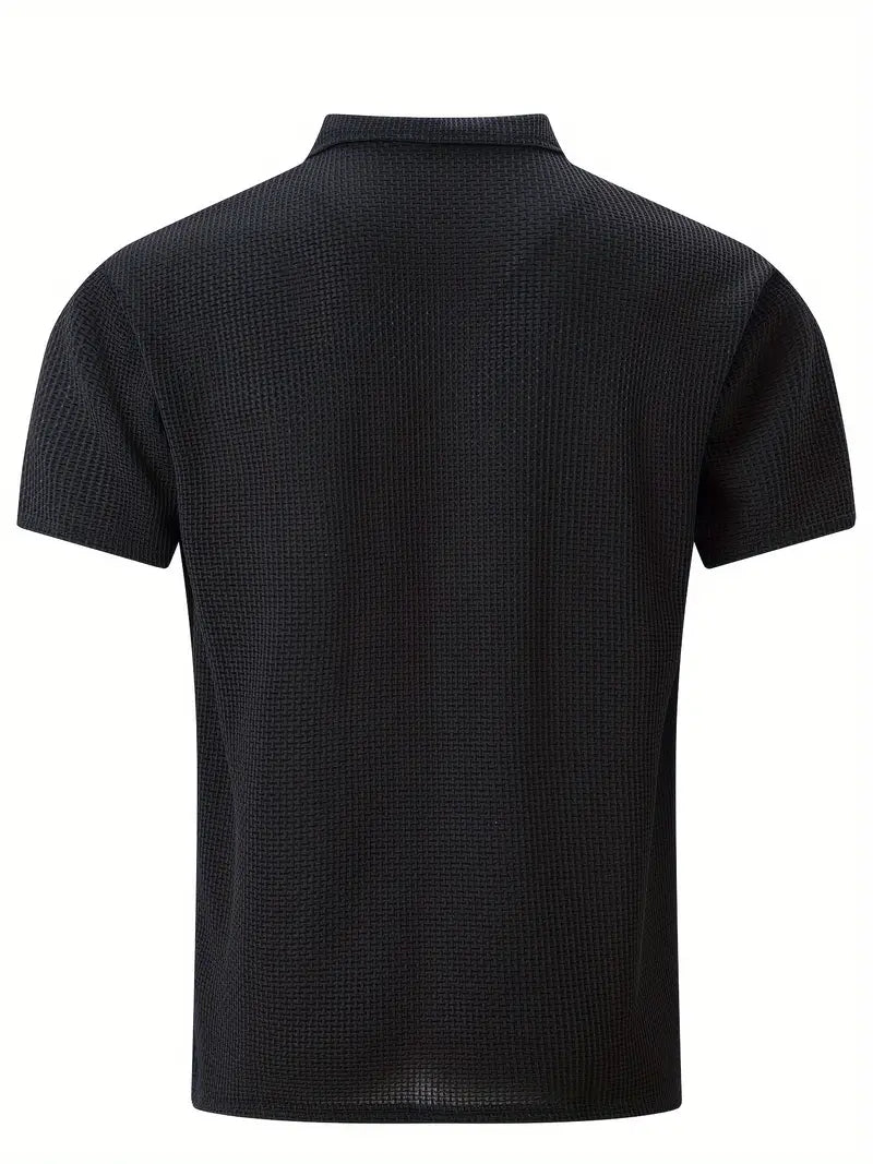 Herren Polo Shirt Sommer Waffelstrick Atmungsaktiv – Lureno