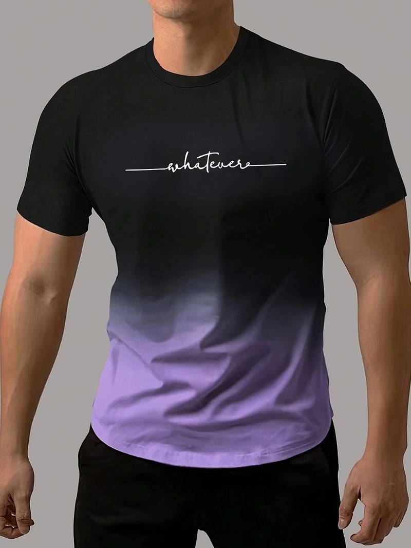 Lässiges Rundhals-T-Shirt mit Schriftzug für Herren