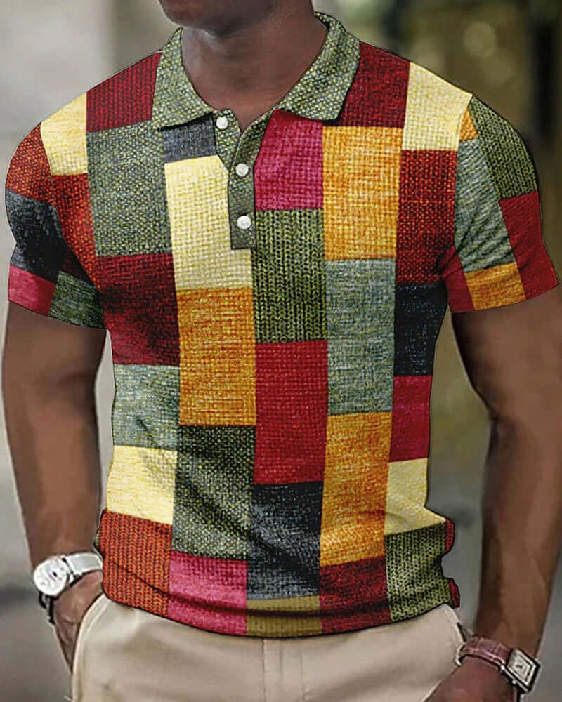 3D-Gedrucktes Herren-Poloshirt - Atmungsaktiv