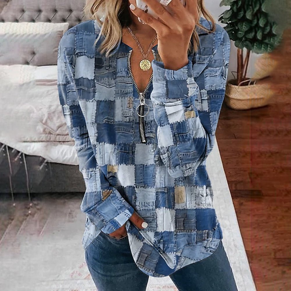 Halina | Lässiger Denim-Pullover für Frauen