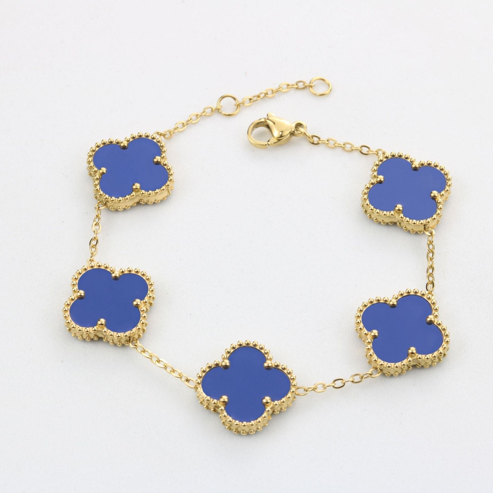 GLÜCKLICHES BLAUES QUADRIFOGLIO-ARMBAND