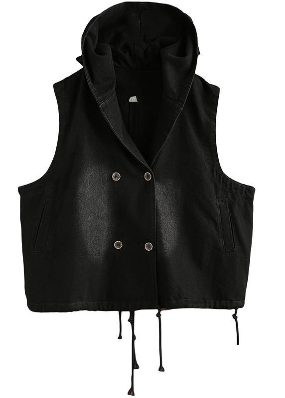 Gwynivere | Denim-Weste Lose Tooling Breasted Hooded Vest