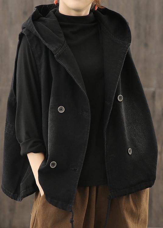 Gwynivere | Denim-Weste Lose Tooling Breasted Hooded Vest
