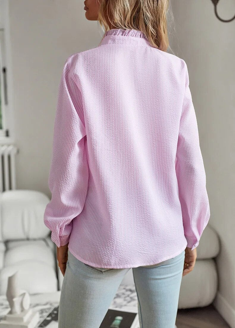 Langarm Bluse mit Kragen