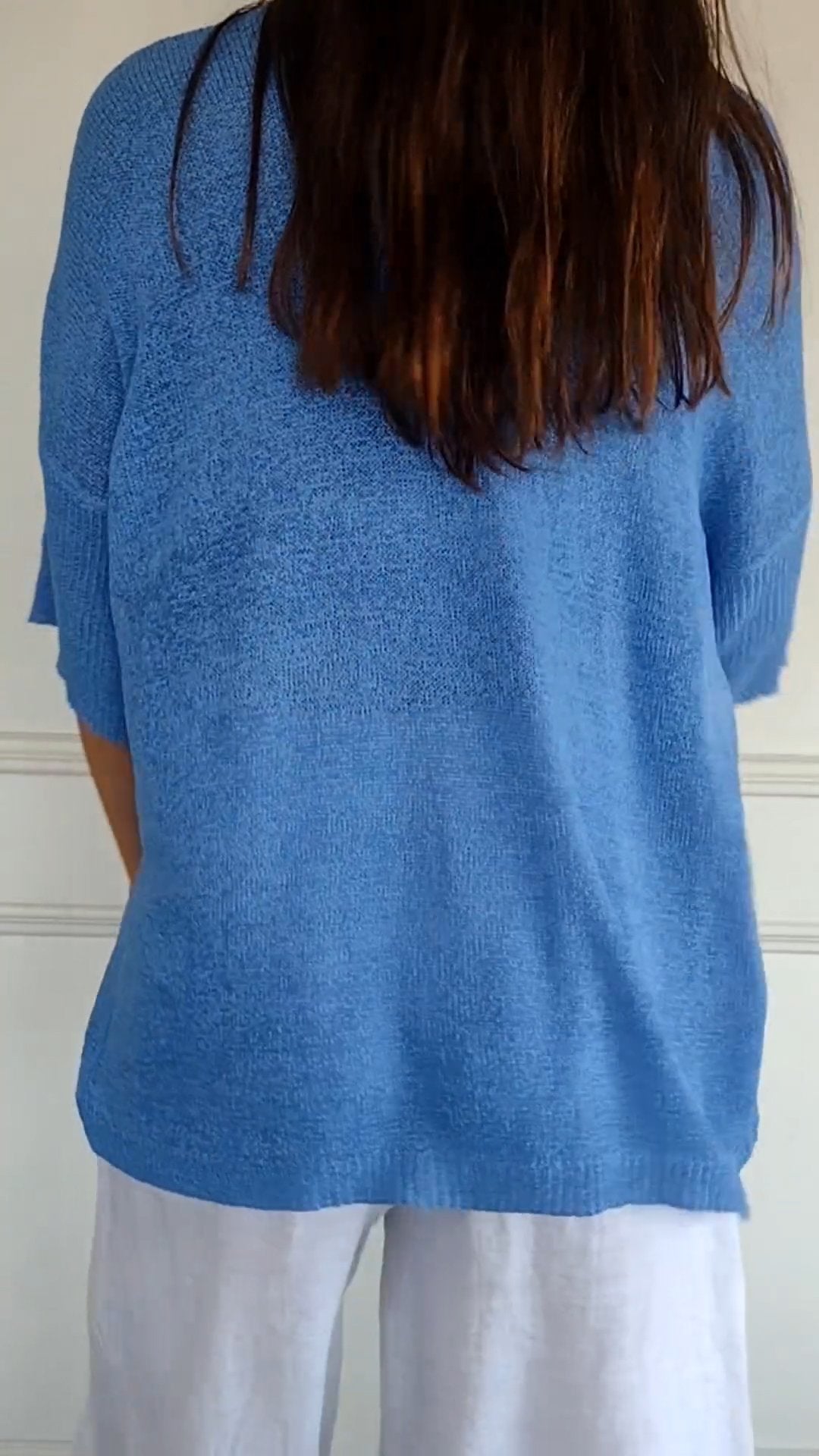 Oversized Damen V-Ausschnitt Top Sommer Elegant – Amelie