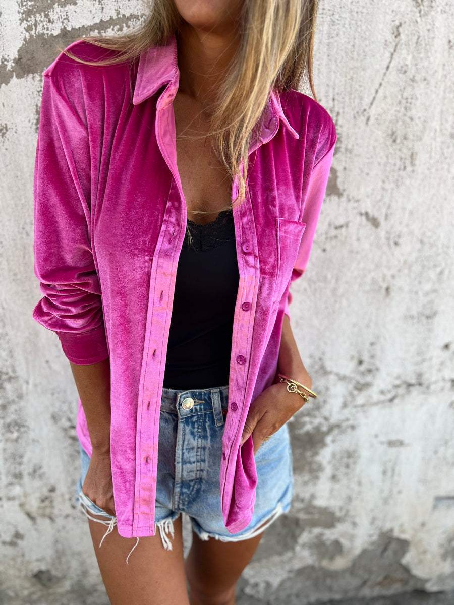 Samtbluse Damen Elegant Zeitlos Langarm – Victoria