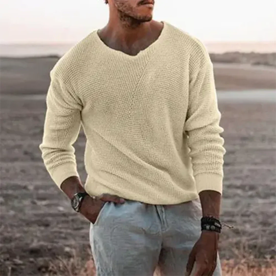 Elmarun | Herren Strick Langarm Pullover | Warme