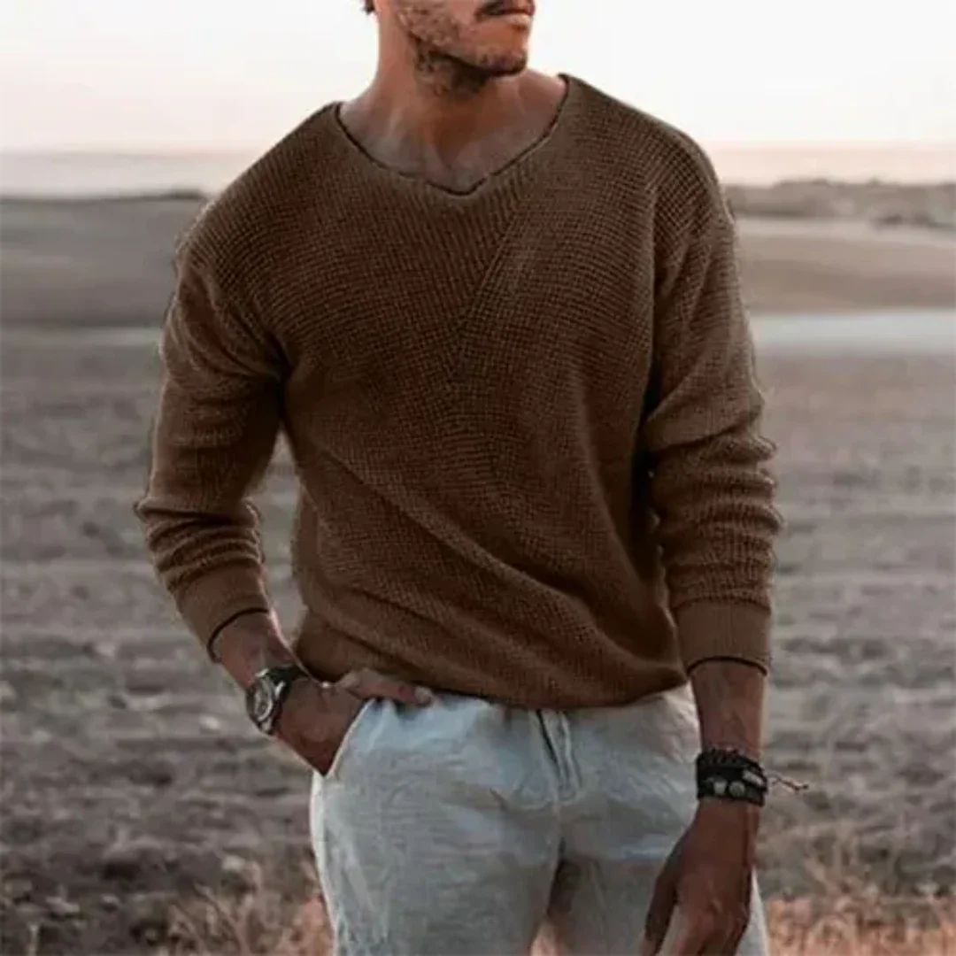 Elmarun | Herren Strick Langarm Pullover | Warme