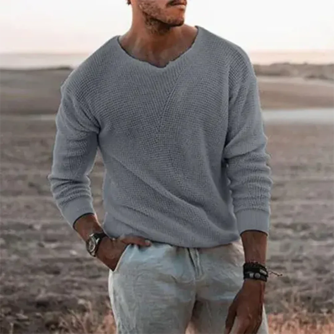 Elmarun | Herren Strick Langarm Pullover | Warme