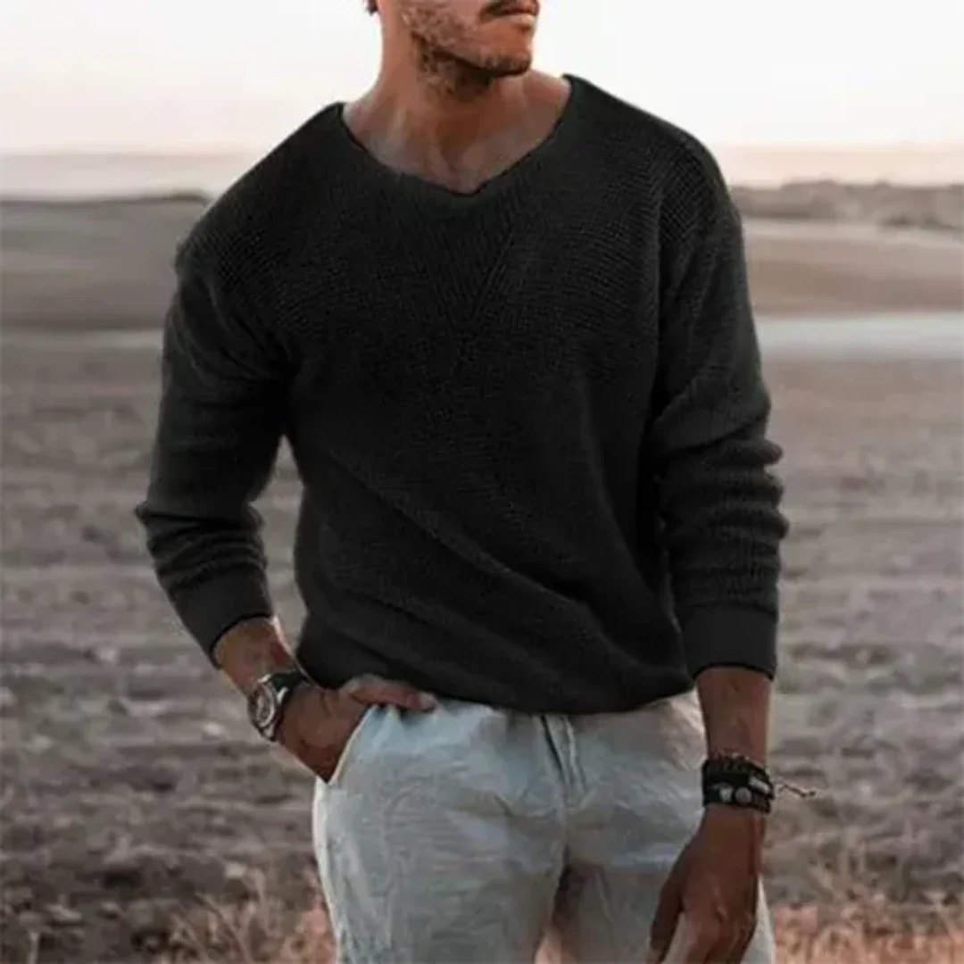 Elmarun | Herren Strick Langarm Pullover | Warme