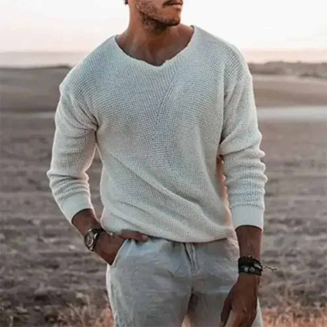 Elmarun | Herren Strick Langarm Pullover | Warme