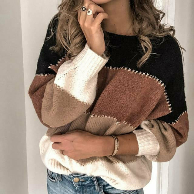 Lässiger O-Neck-Pullover