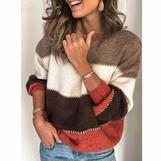 Lässiger O-Neck-Pullover