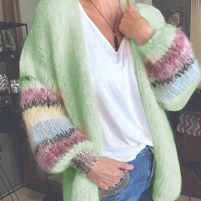 Elegante Gestreifte Strickjacke