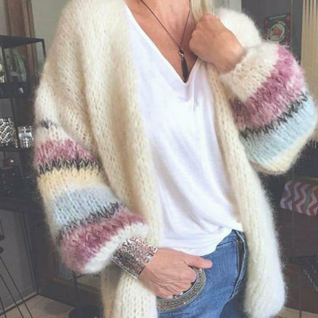 Elegante Gestreifte Strickjacke