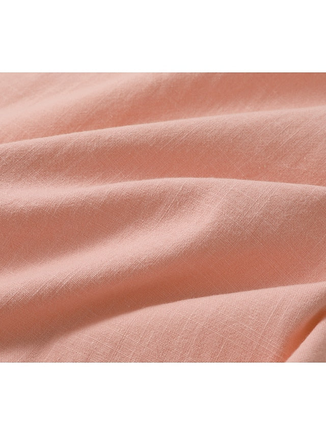Sommer Herren Leinenhemd mit Henley-Kragen – Rovenzo
