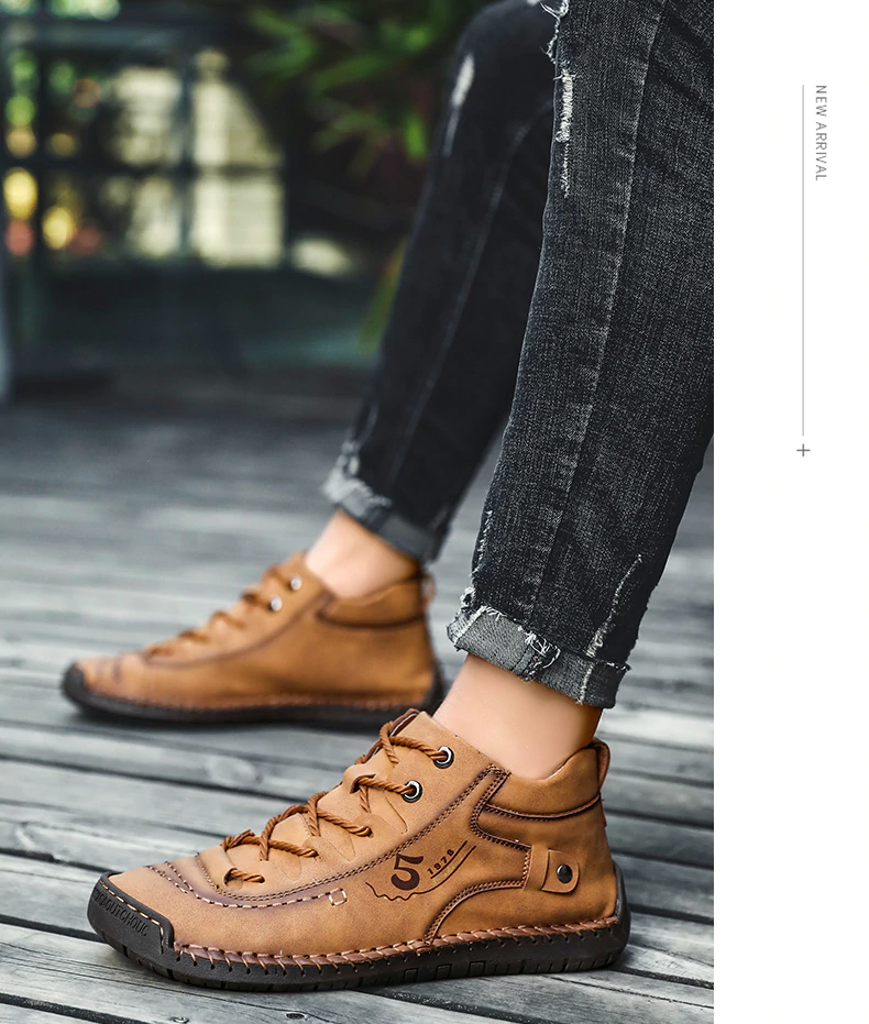 Luca - Schwarze Vintage-Lederschuhe