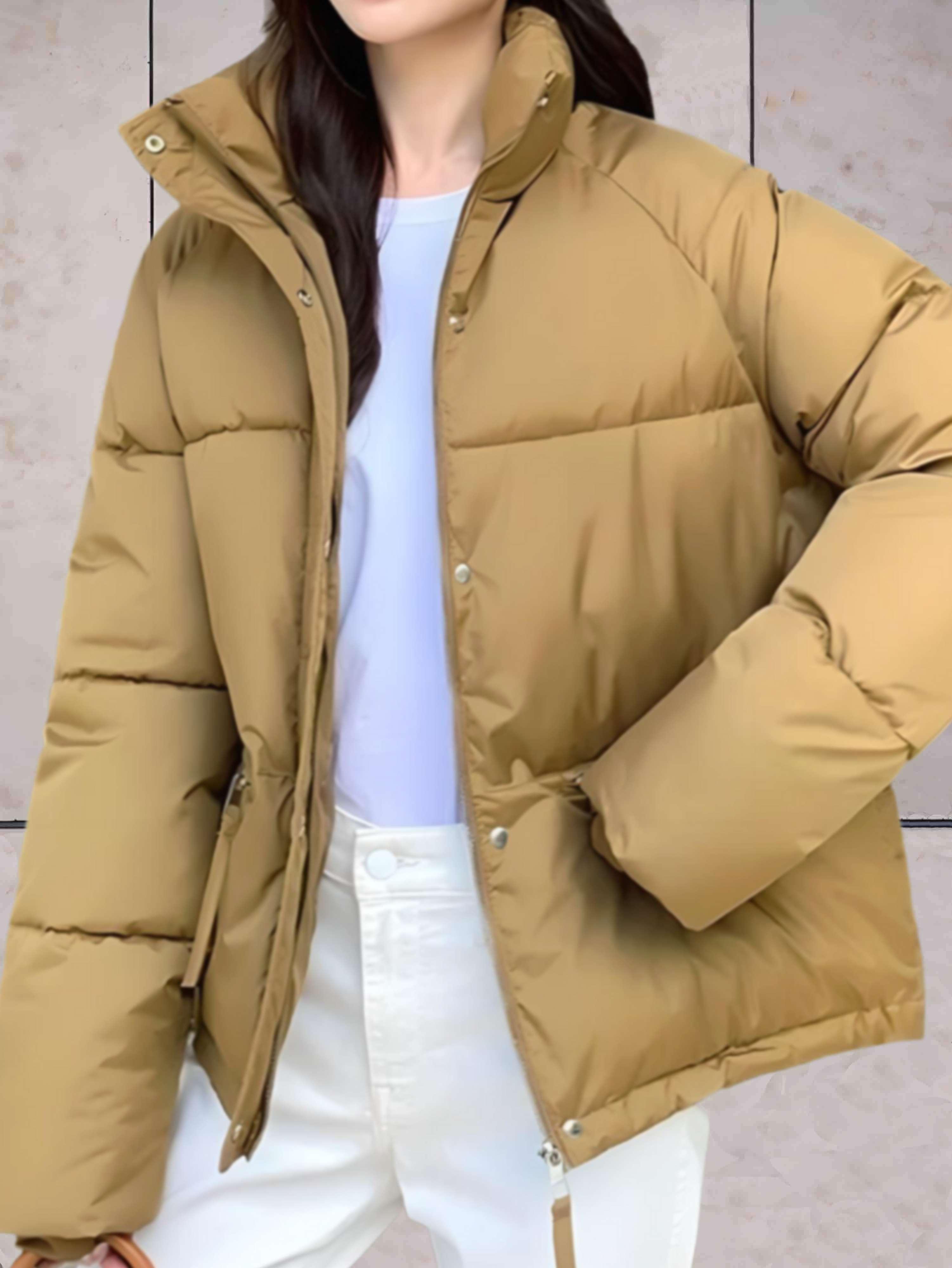 Parka-Jacke mit Stehkragen und Doppelverschluss