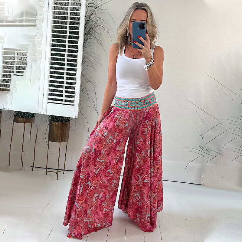 Boho™ | Kleid Hose mit ethnischem Druck und elastischem Bund