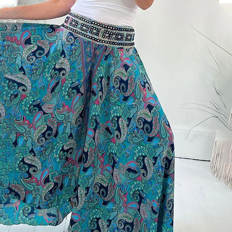 Boho™ | Kleid Hose mit ethnischem Druck und elastischem Bund
