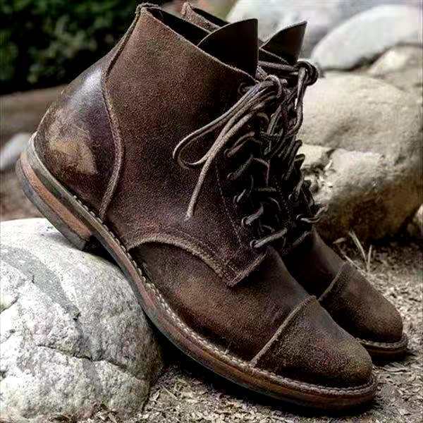 Frederic - Orthopädische Retro-Schnürstiefel Braun
