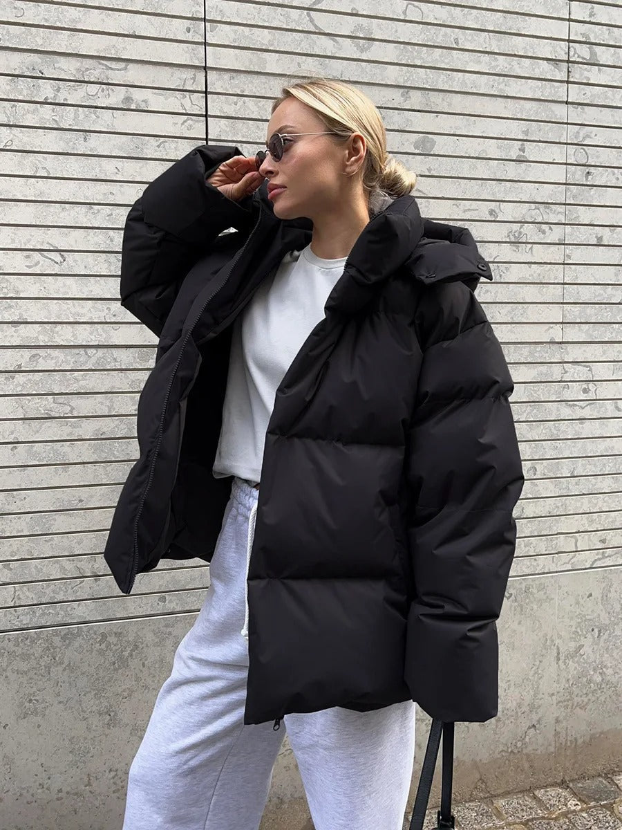 Winola | Frauen Mode mit Kapuze Baumwolle gepolstert kurze Jacke